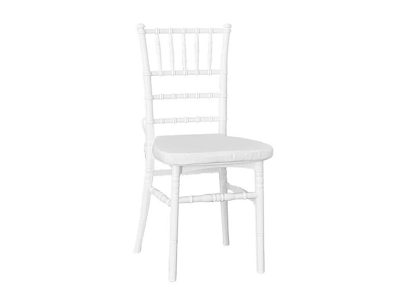 Chaise Chiavari blanche modèle renforcé avec coussin antidérapant innovant