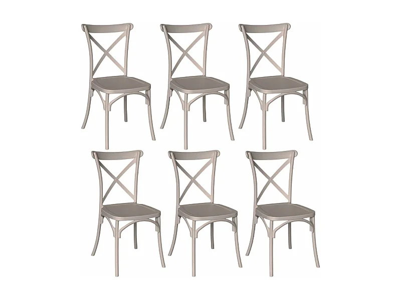 Chaise Sprint en polypropylène gris tourterelle empilable x6