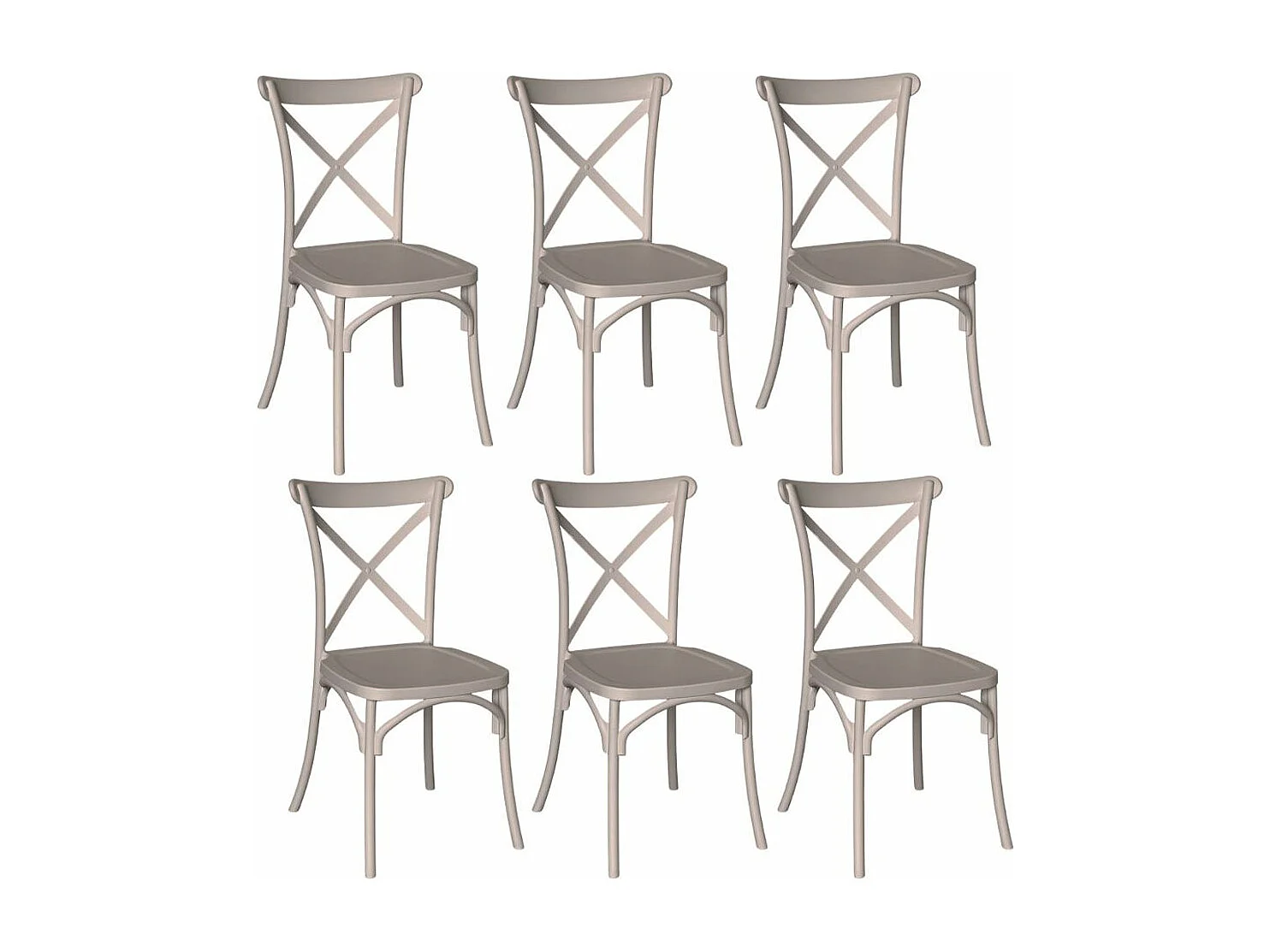 Silla apilable Sprint de polipropileno gris paloma x6