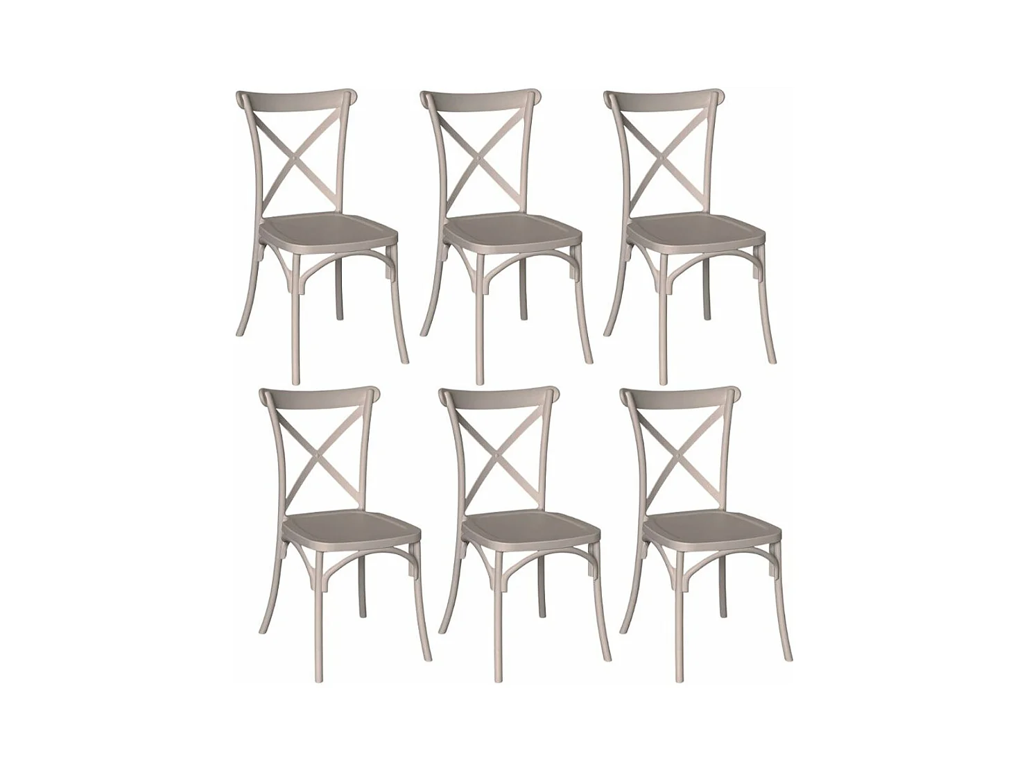 Chaise Sprint en polypropylène gris tourterelle empilable x6
