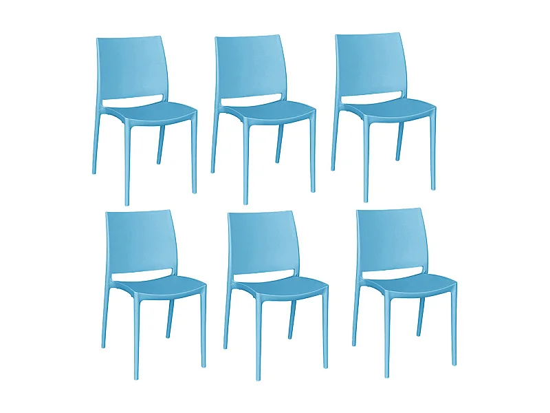 Conjunto de sillas de comedor altea en plástico azul modelo confort x 6