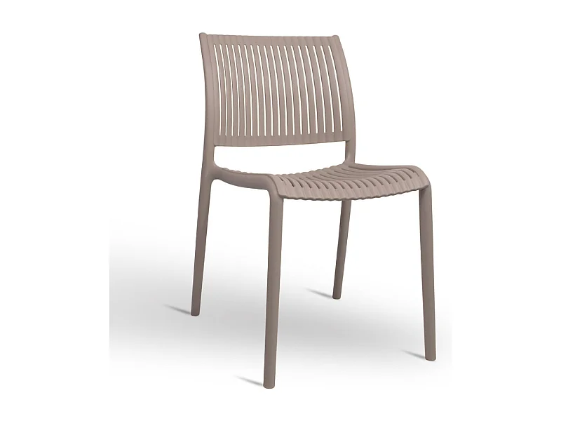 Sedia Aurora da esterno in plastica colore grigio chiaro modello comfort