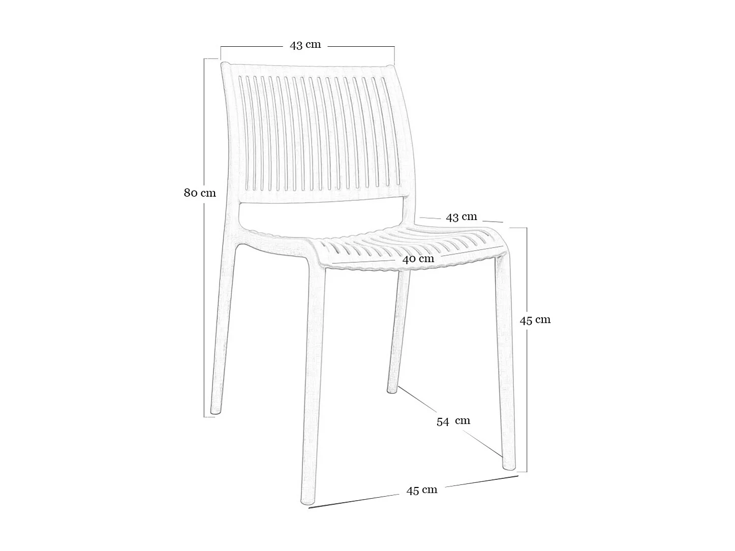 Sedia Aurora da esterno in plastica colore grigio chiaro modello comfort