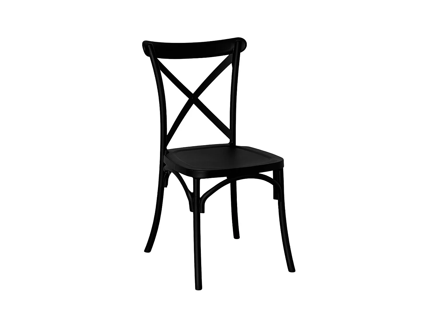 Chaise en plastique polypropylène noir sprint empilable cross