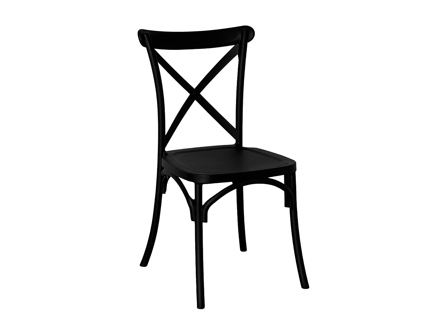 Chaise en plastique polypropylène noir sprint empilable cross