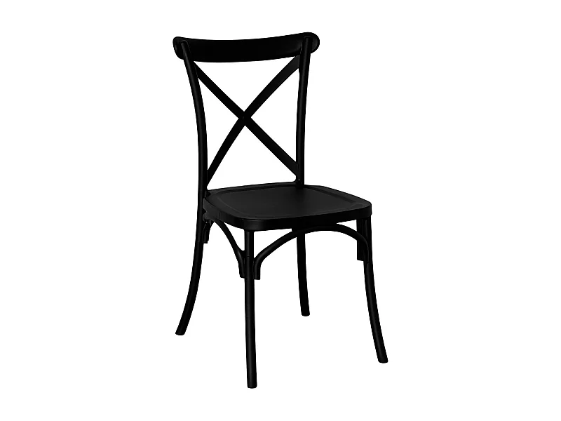 Chaise en plastique polypropylène noir sprint empilable cross