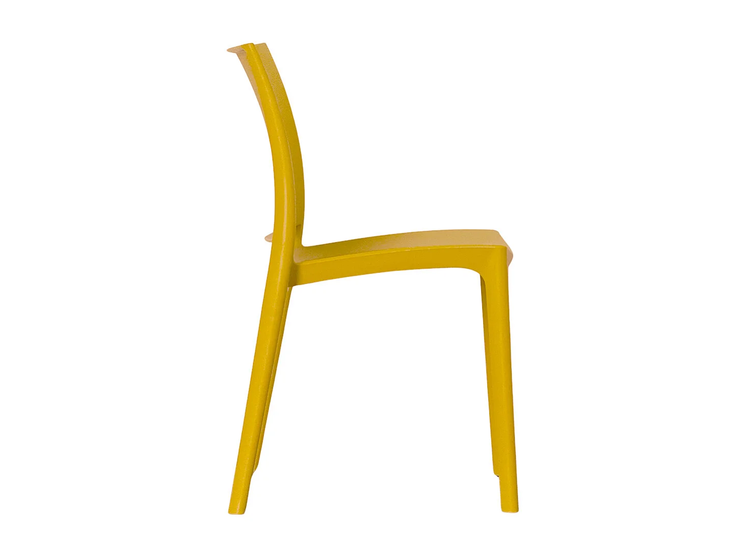 Chaise de salle à manger Altea en plastique couleur jaune moutarde modèle confort