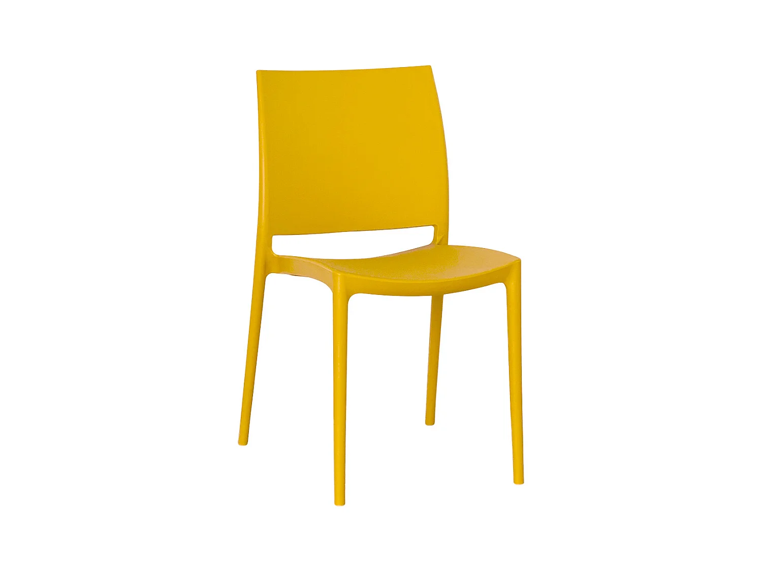 Chaise de salle à manger Altea en plastique couleur jaune moutarde modèle confort