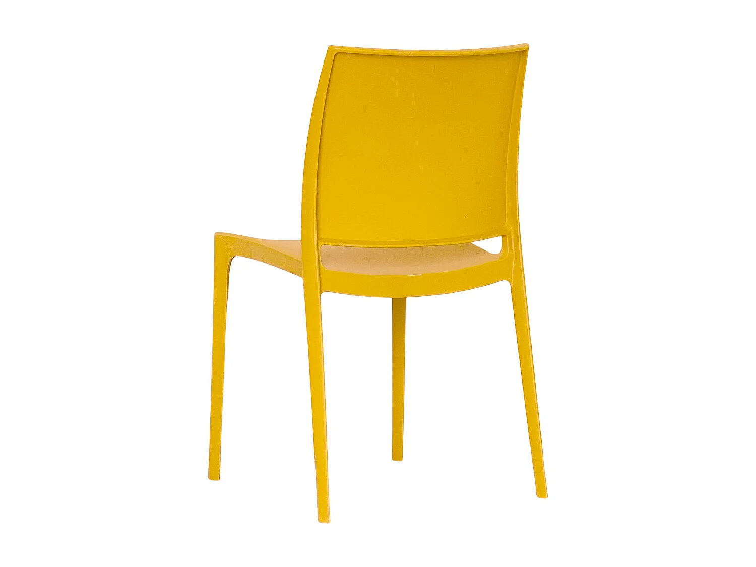 Chaise de salle à manger Altea en plastique couleur jaune moutarde modèle confort