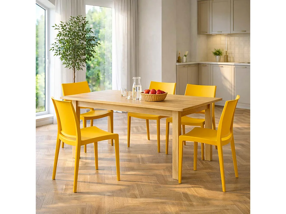 Silla de comedor Altea en plástico color Amarillo Mostaza modelo confort