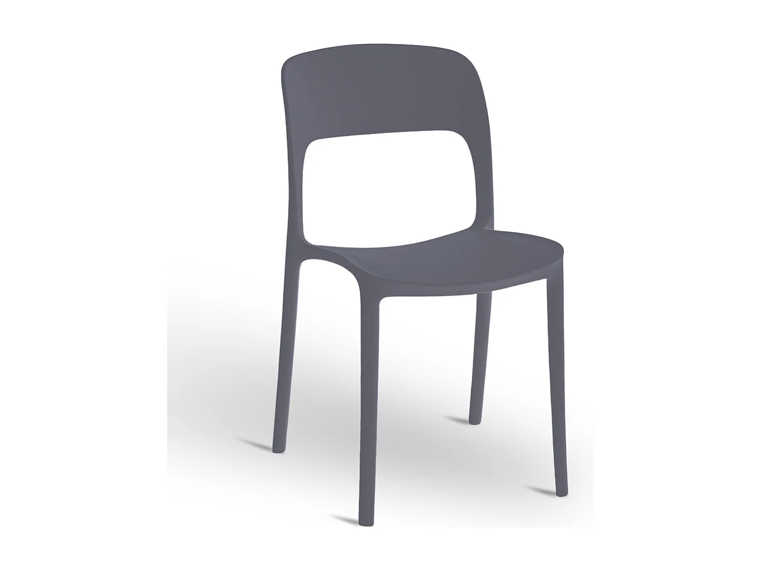 Chaise Alice en plastique empilable, coloris gris, modèle confort
