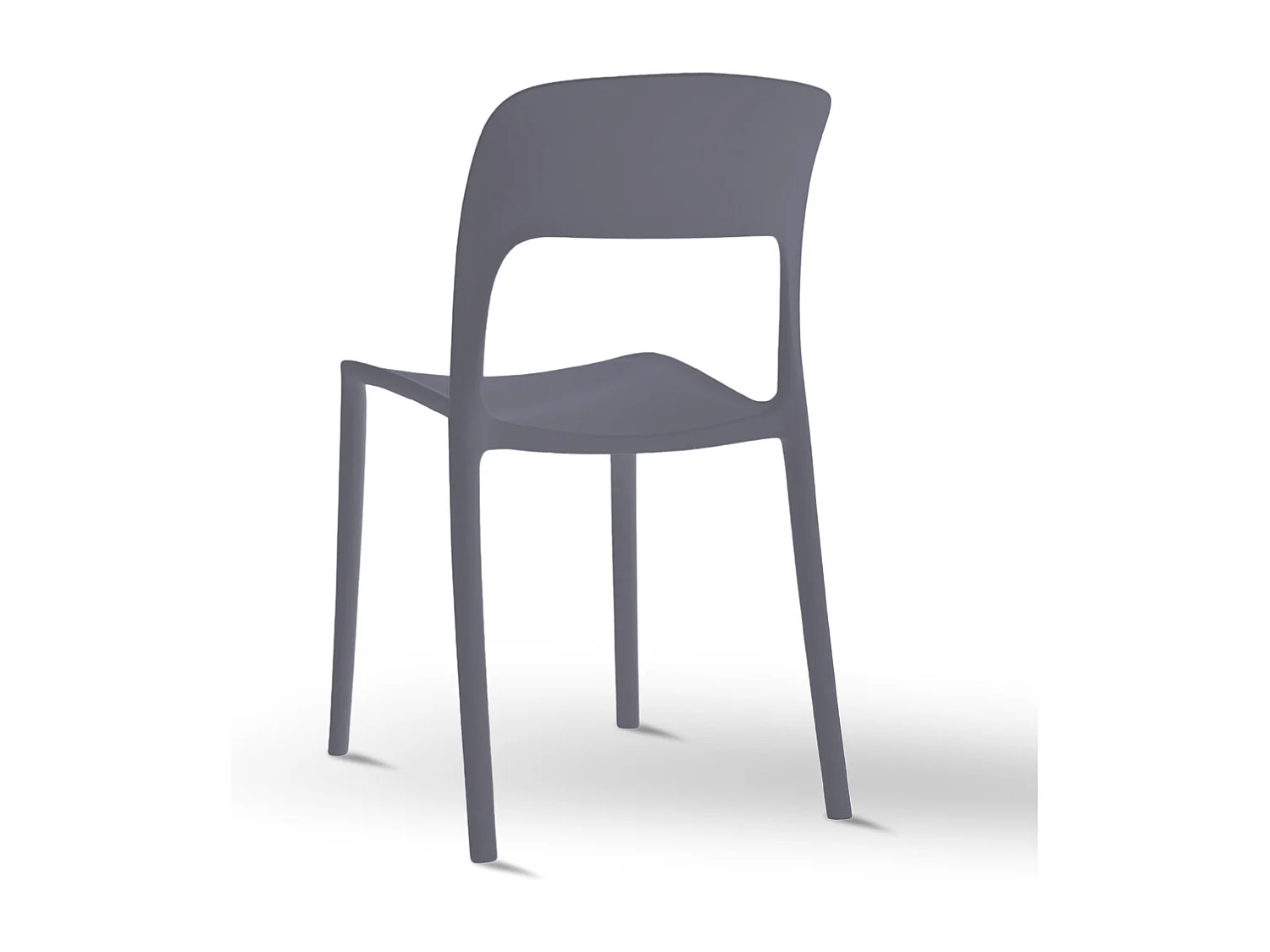 Chaise Alice en plastique empilable, coloris gris, modèle confort