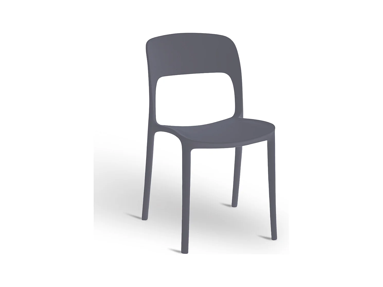 Chaise Alice en plastique empilable, coloris gris, modèle confort