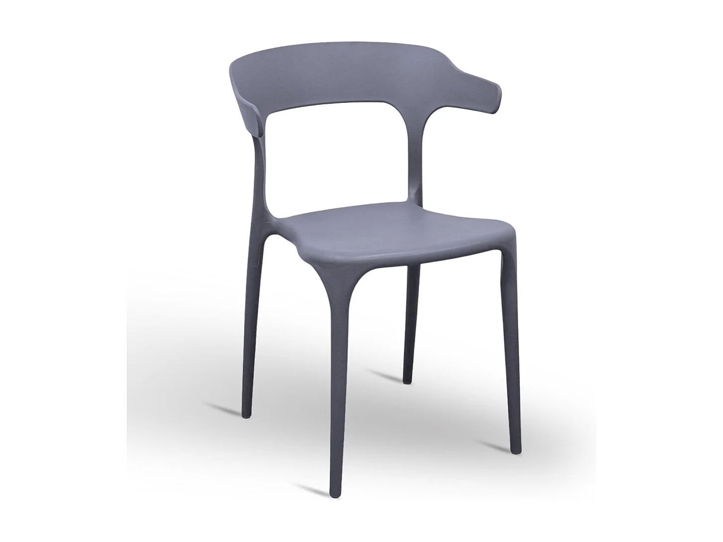 Chaise California en plastique gris empilable modèle confort