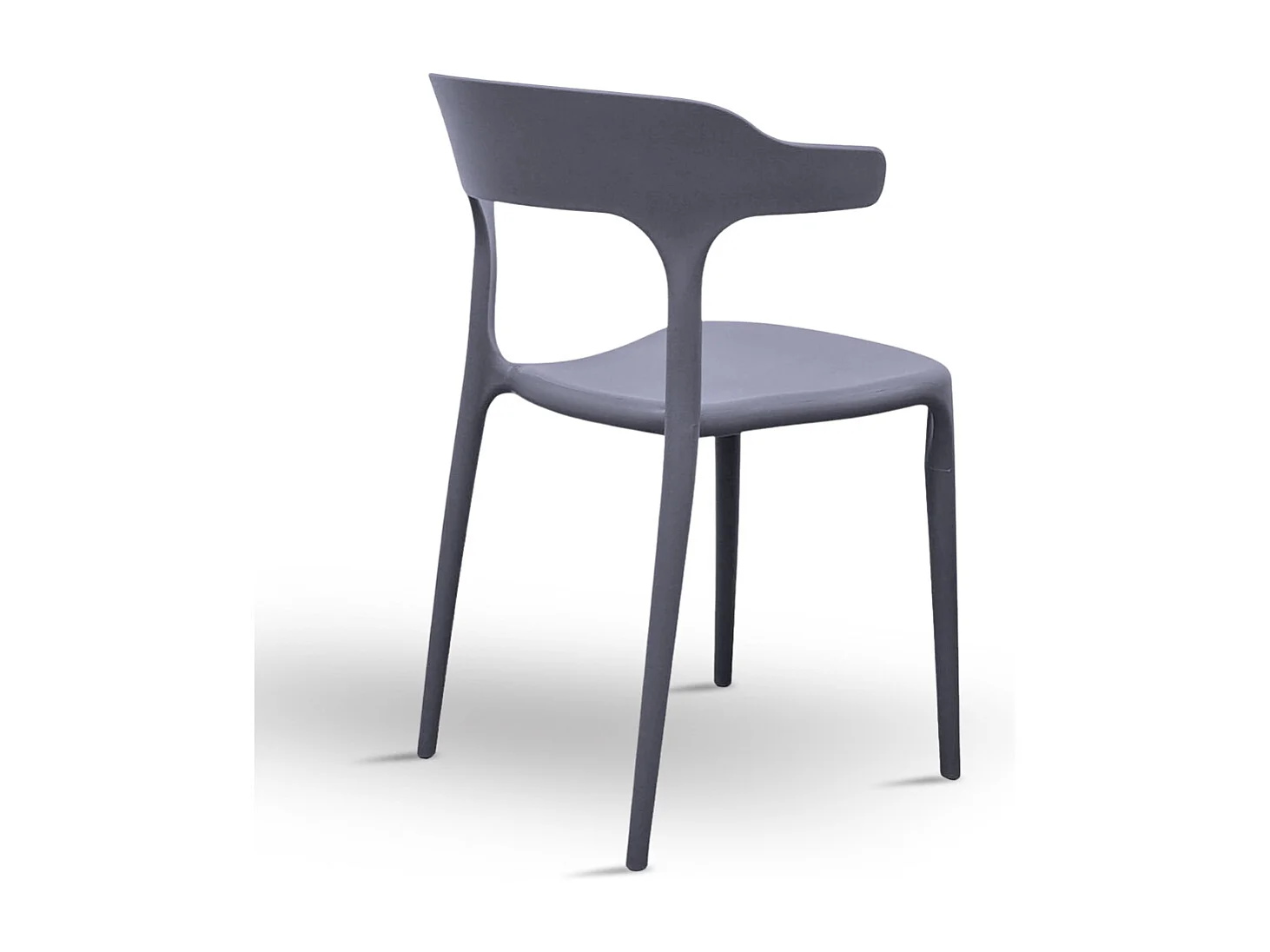 Chaise California en plastique gris empilable modèle confort