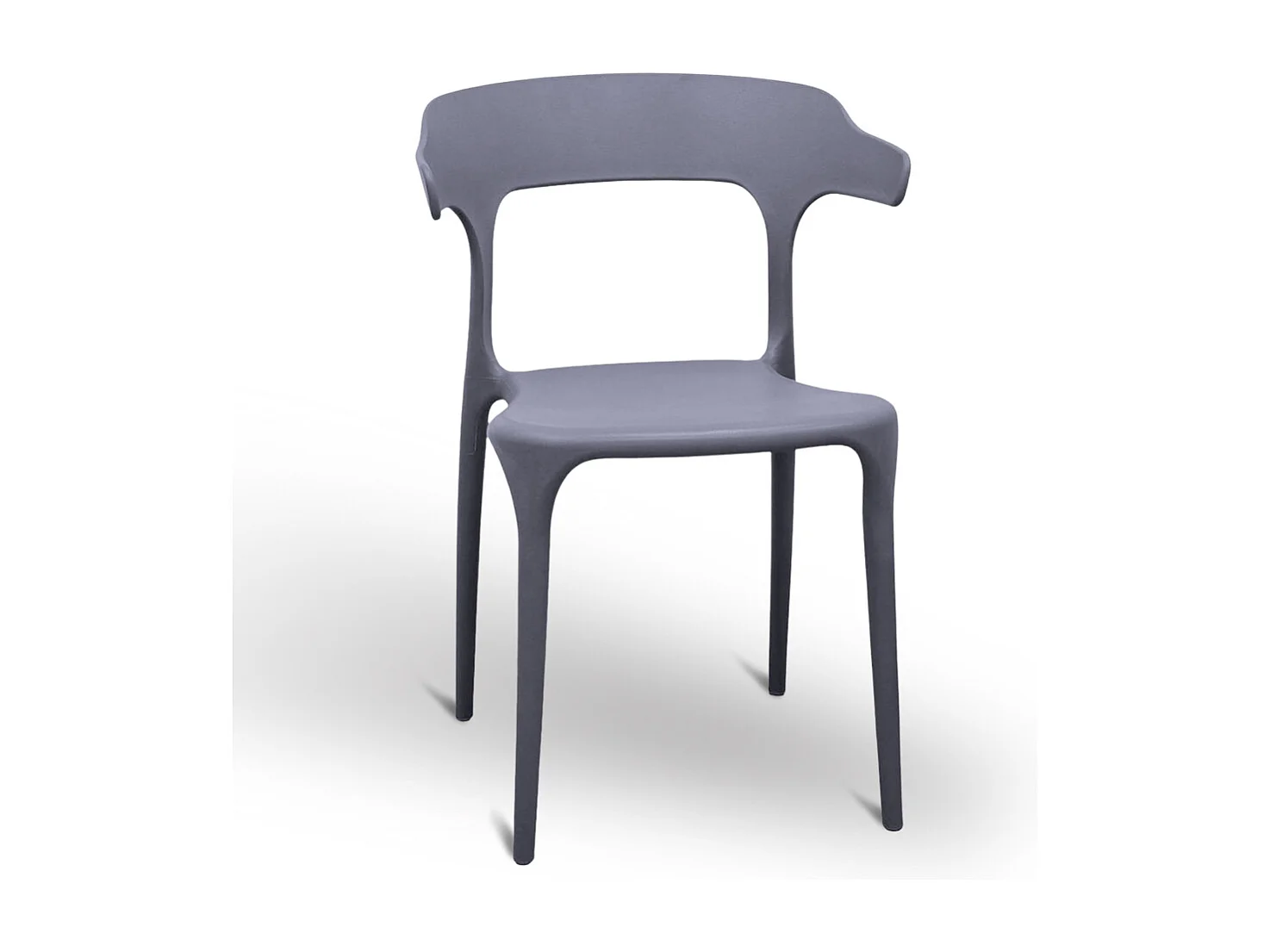 Chaise California en plastique gris empilable modèle confort