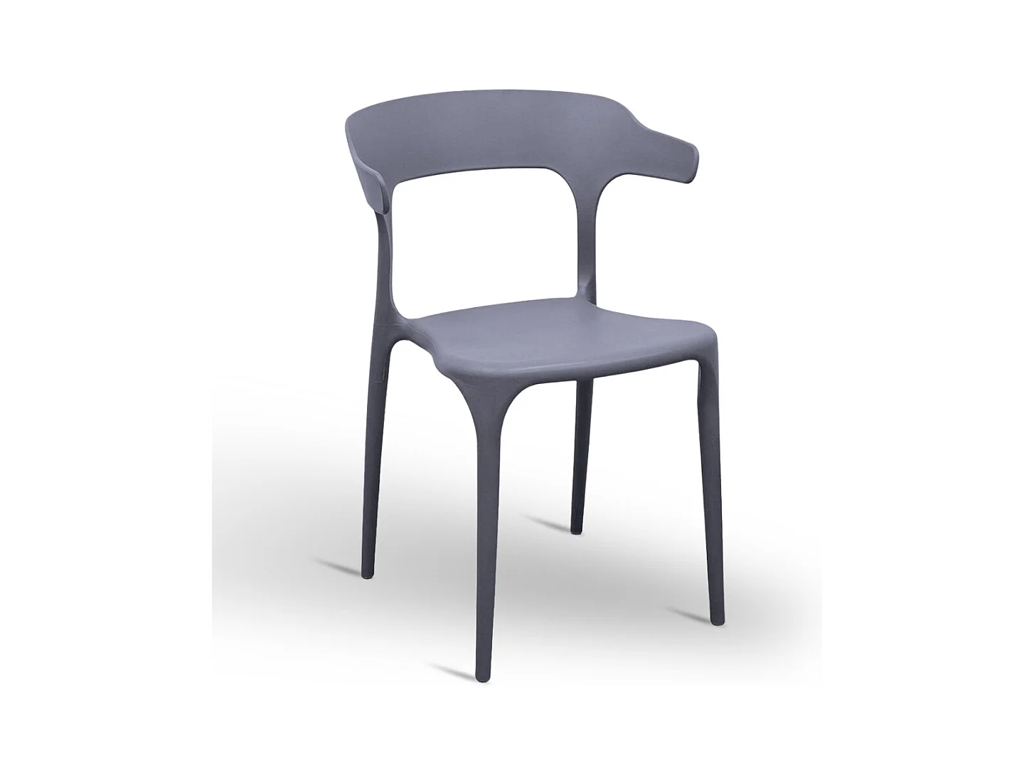 Chaise California en plastique gris empilable modèle confort
