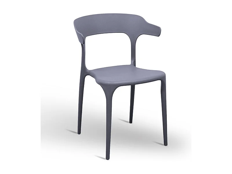 Silla California en plástico gris apilable modelo confort