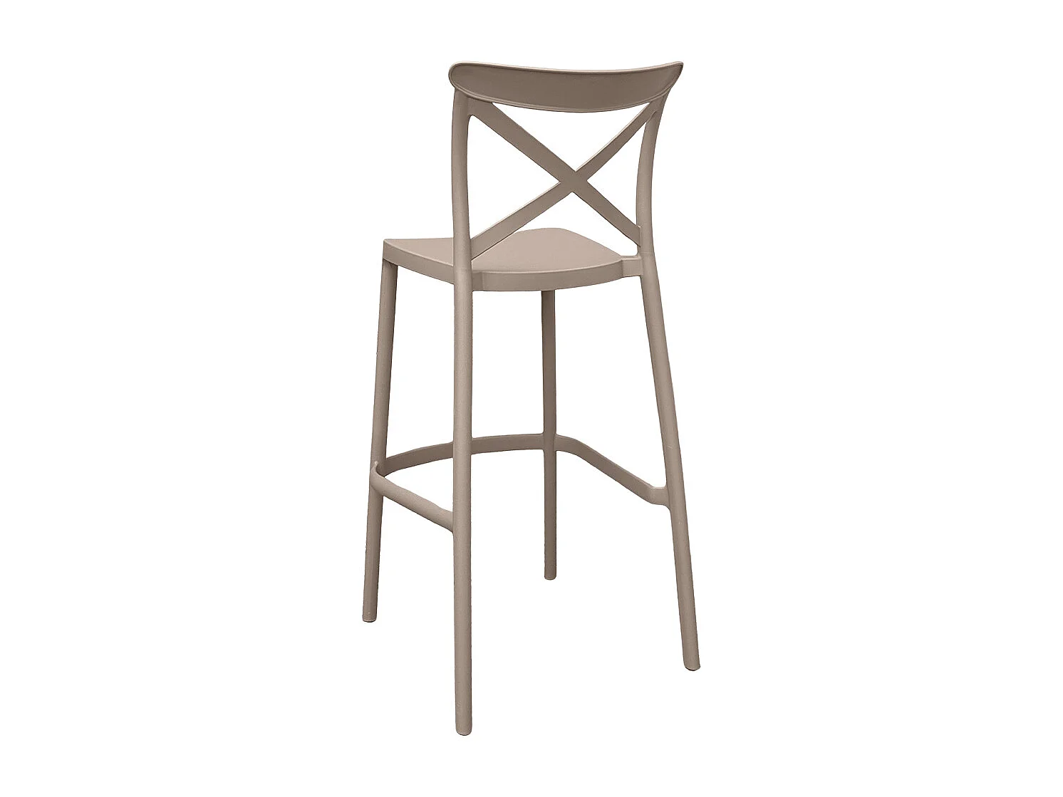 Sgabello alto da bar in plastica polipropilene marrone chiaro sprint h 75 cm