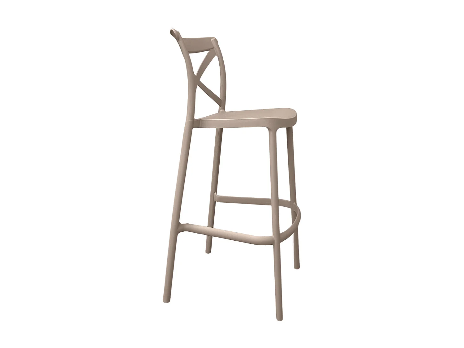 Sgabello alto da bar in plastica polipropilene marrone chiaro sprint h 75 cm