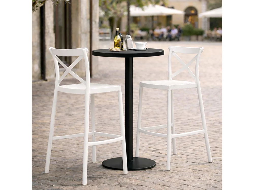 Tabouret de bar haut en plastique polypropylène blanc sprint h 75 cm