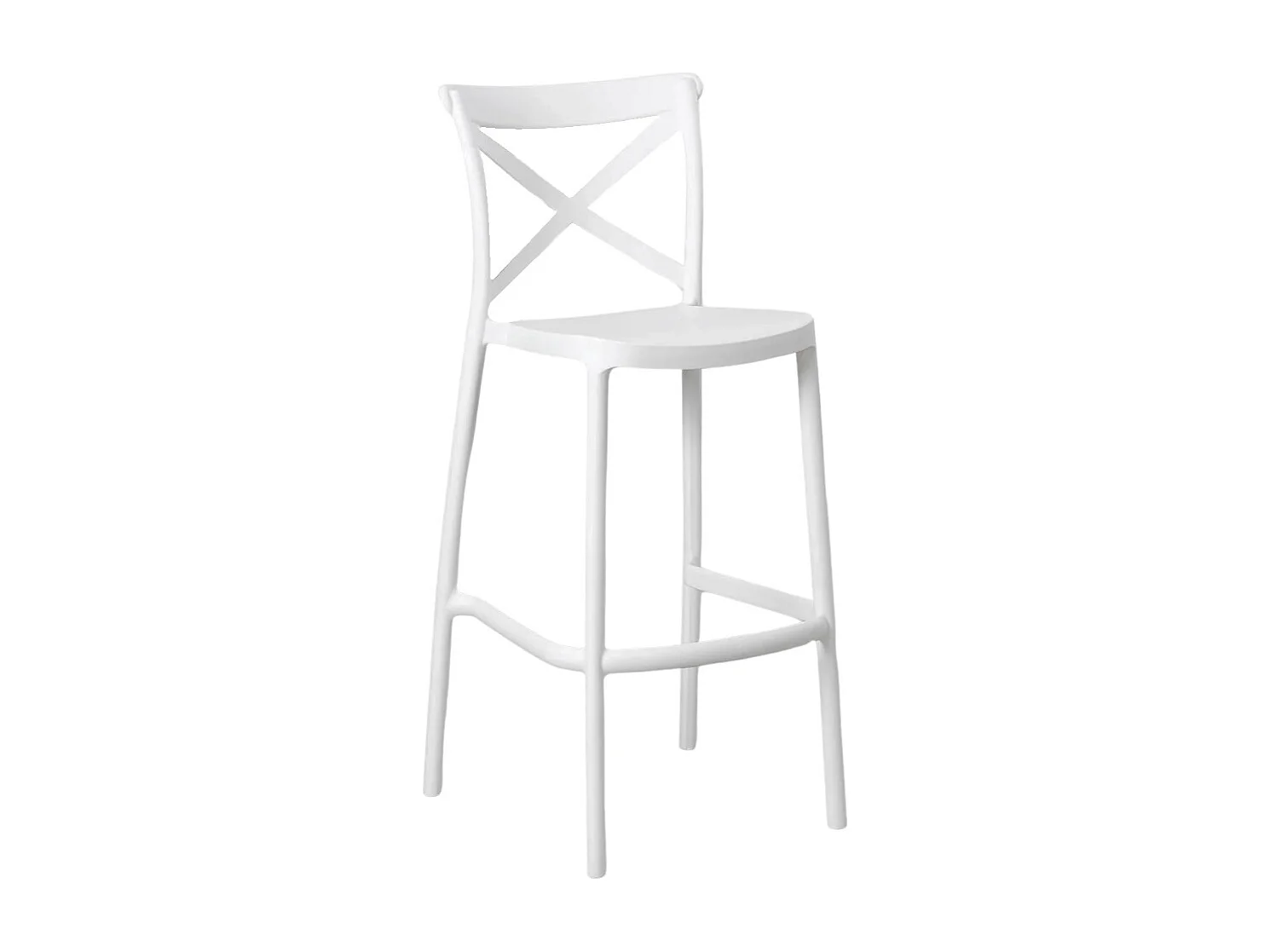 Tabouret de bar haut en plastique polypropylène blanc sprint h 75 cm