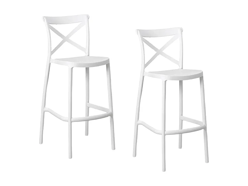 Sgabelli da bar set da 2 bianco sprint plastica h 75 cm