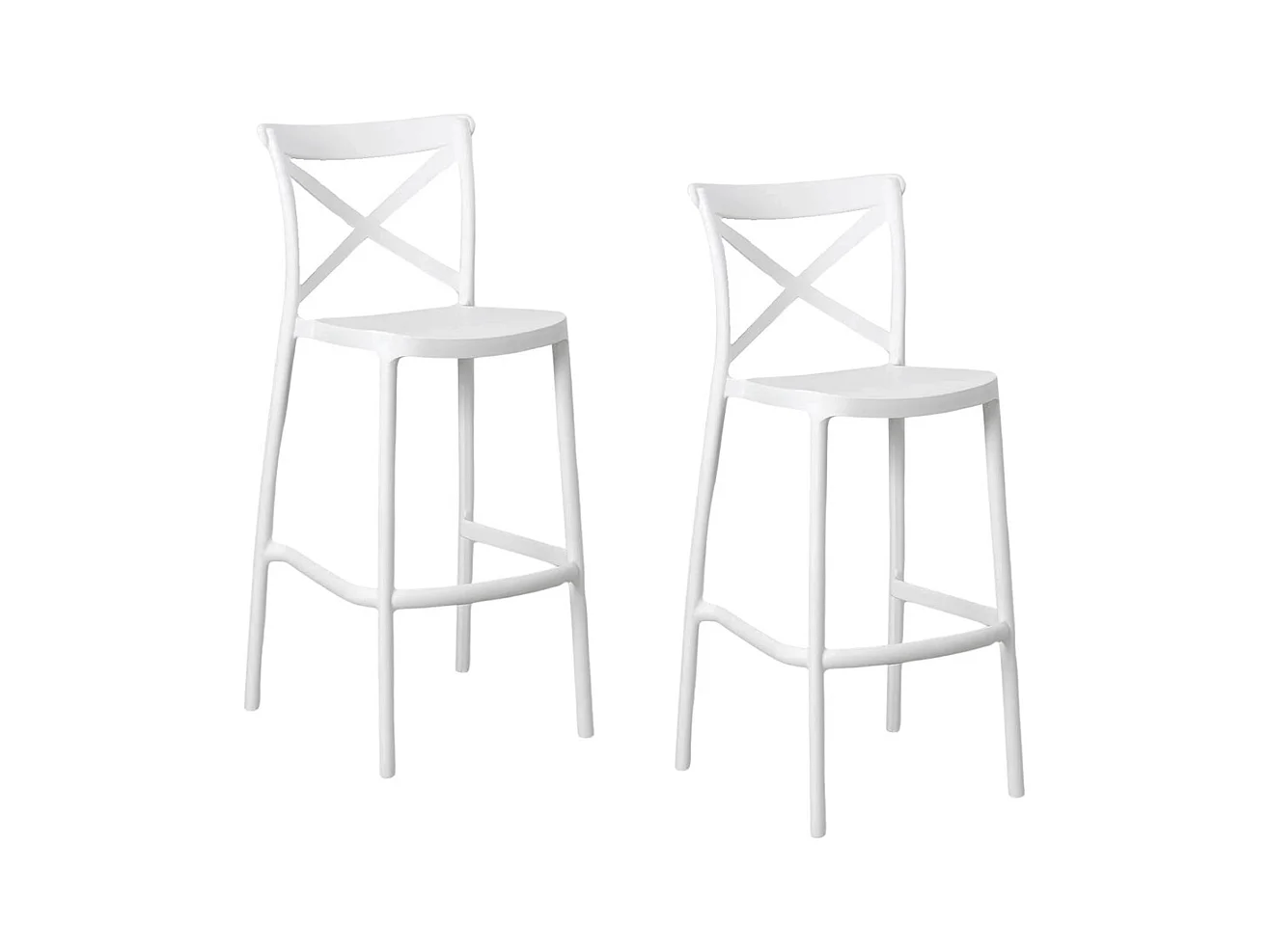 Sgabelli da bar set da 2 bianco sprint plastica h 75 cm