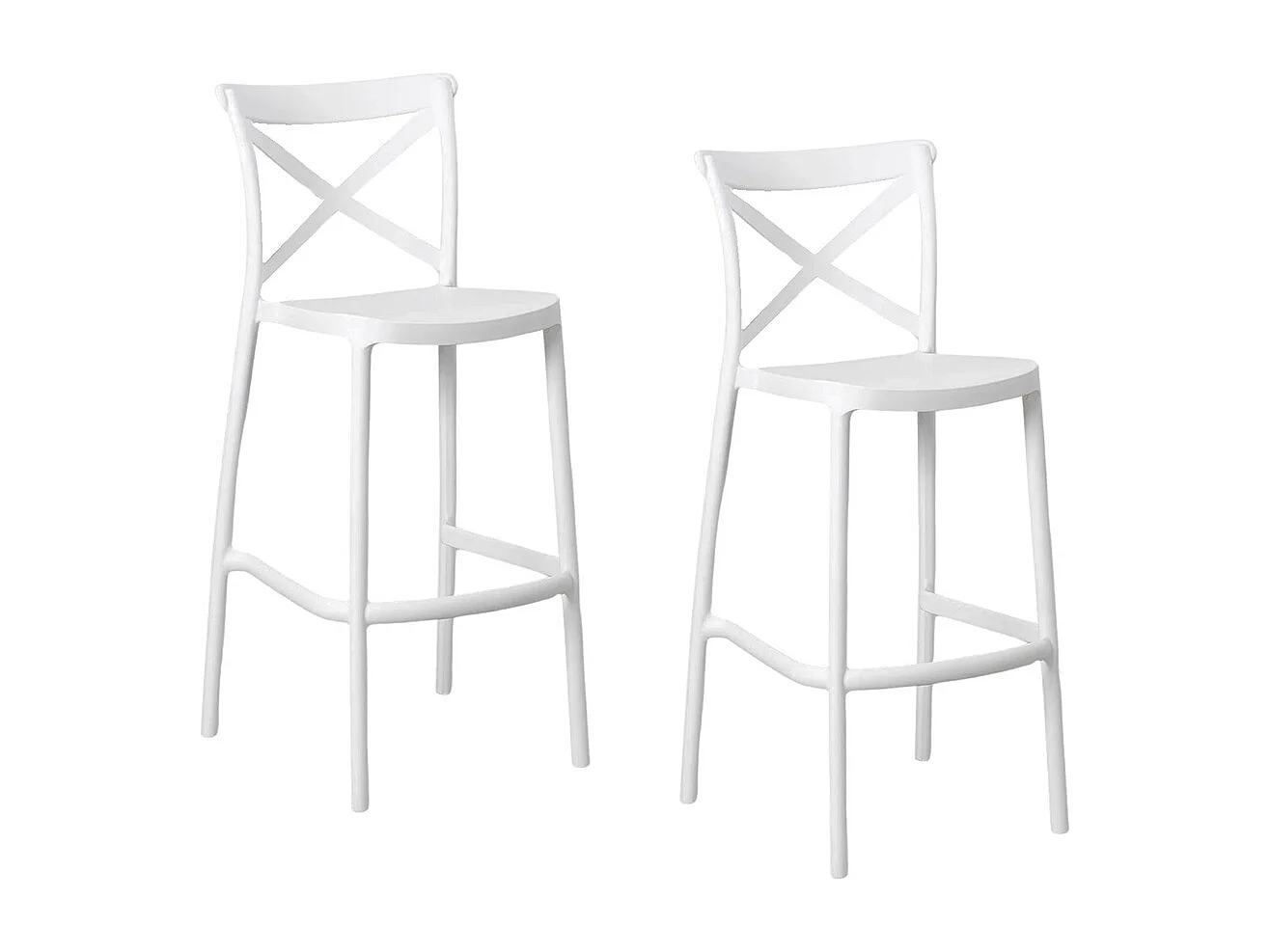 Sgabelli da bar set da 2 bianco sprint plastica h 75 cm