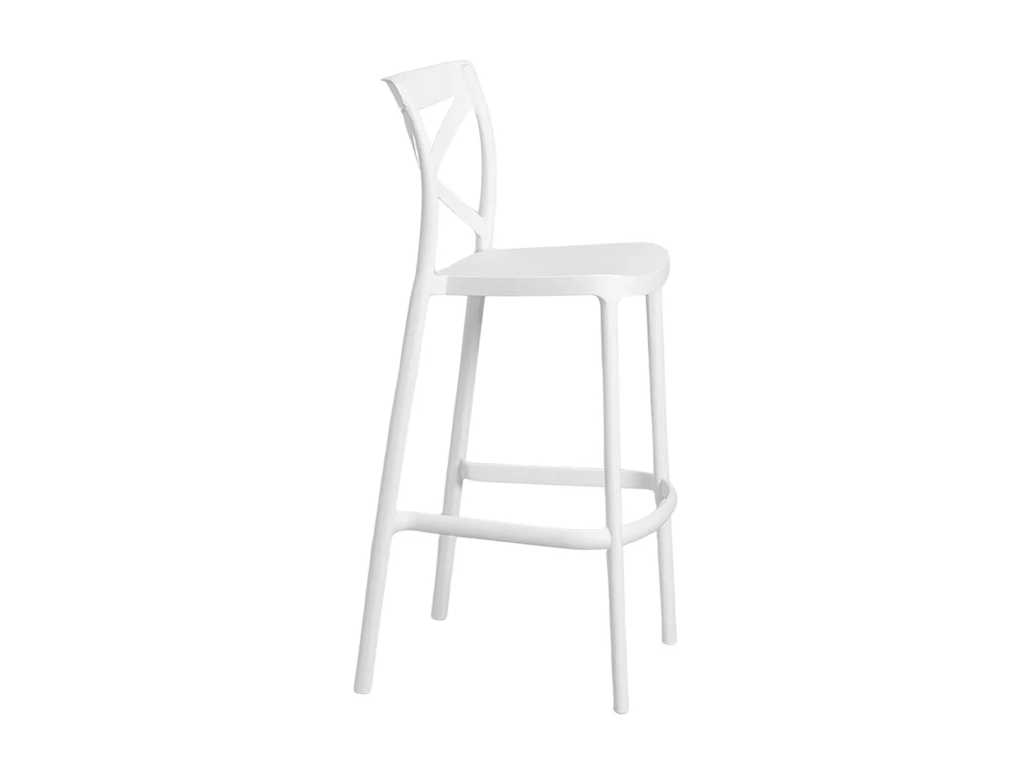 Sgabelli da bar set da 2 bianco sprint plastica h 75 cm