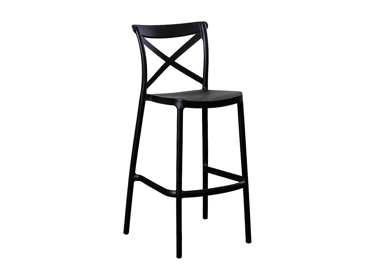 Lot de 2 tabourets de bar en plastique noir sprint h 75 cm