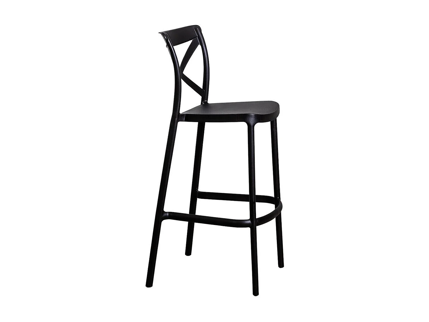 Lot de 2 tabourets de bar en plastique noir sprint h 75 cm