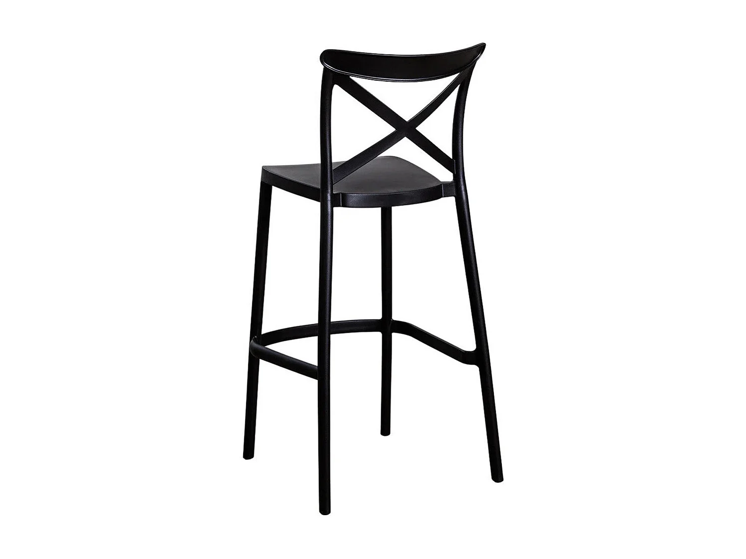 Lot de 2 tabourets de bar en plastique noir sprint h 75 cm