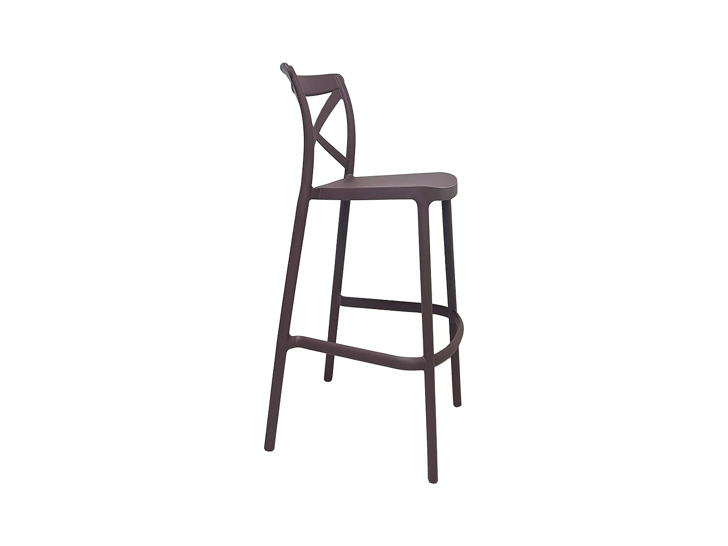Tabouret haut de bar en plastique polypropylène marron sprint h 75 cm