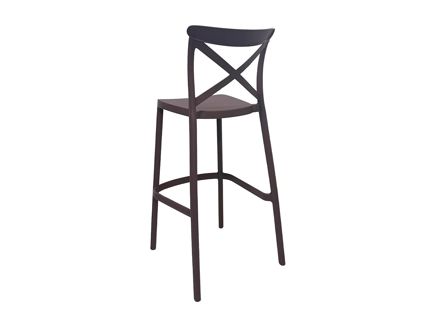 Tabouret haut de bar en plastique polypropylène marron sprint h 75 cm