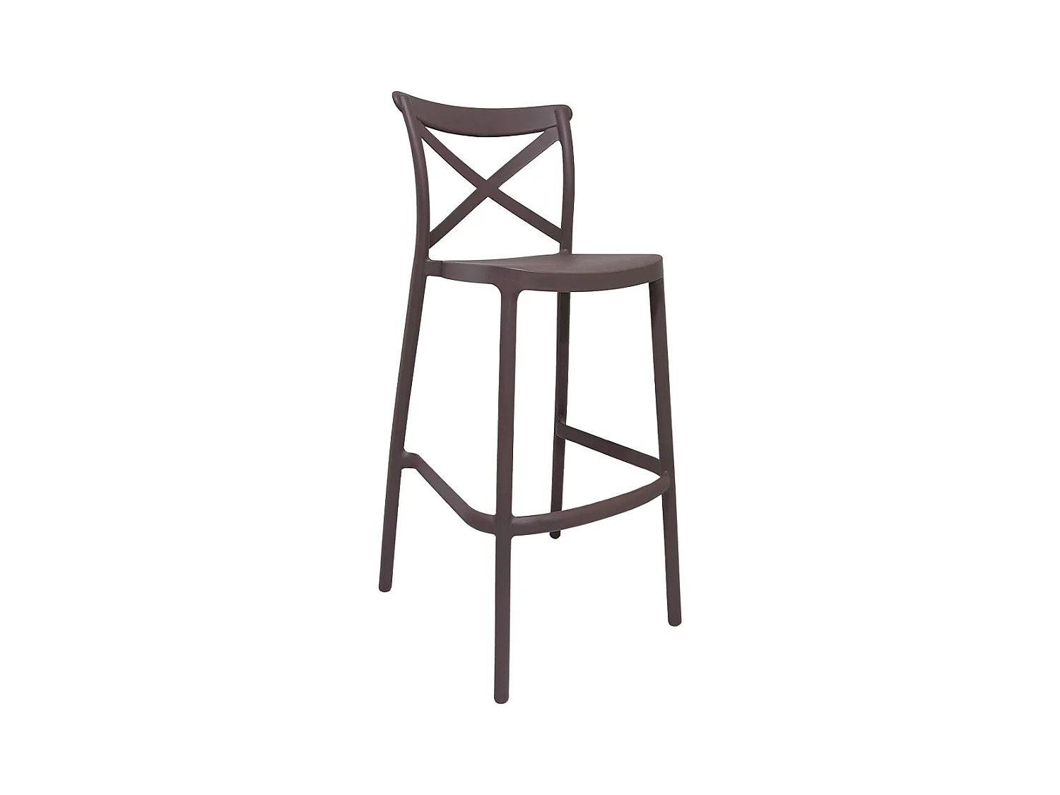 Taburete alto de bar en plástico polipropileno marrón sprint h 75 cm