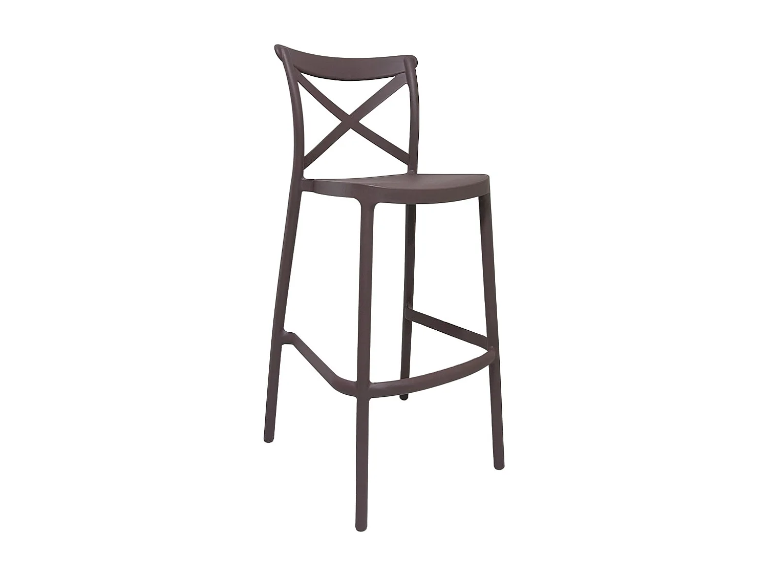 Tabouret haut de bar en plastique polypropylène marron sprint h 75 cm