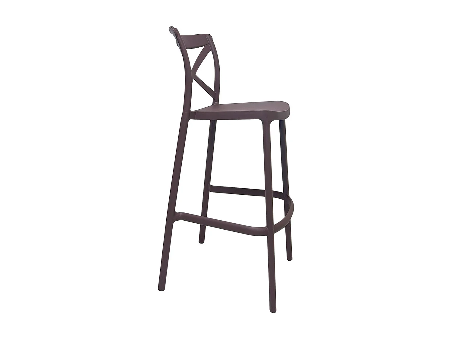 Paire de tabourets de bar en plastique polypropylène sprint marron h 75 cm