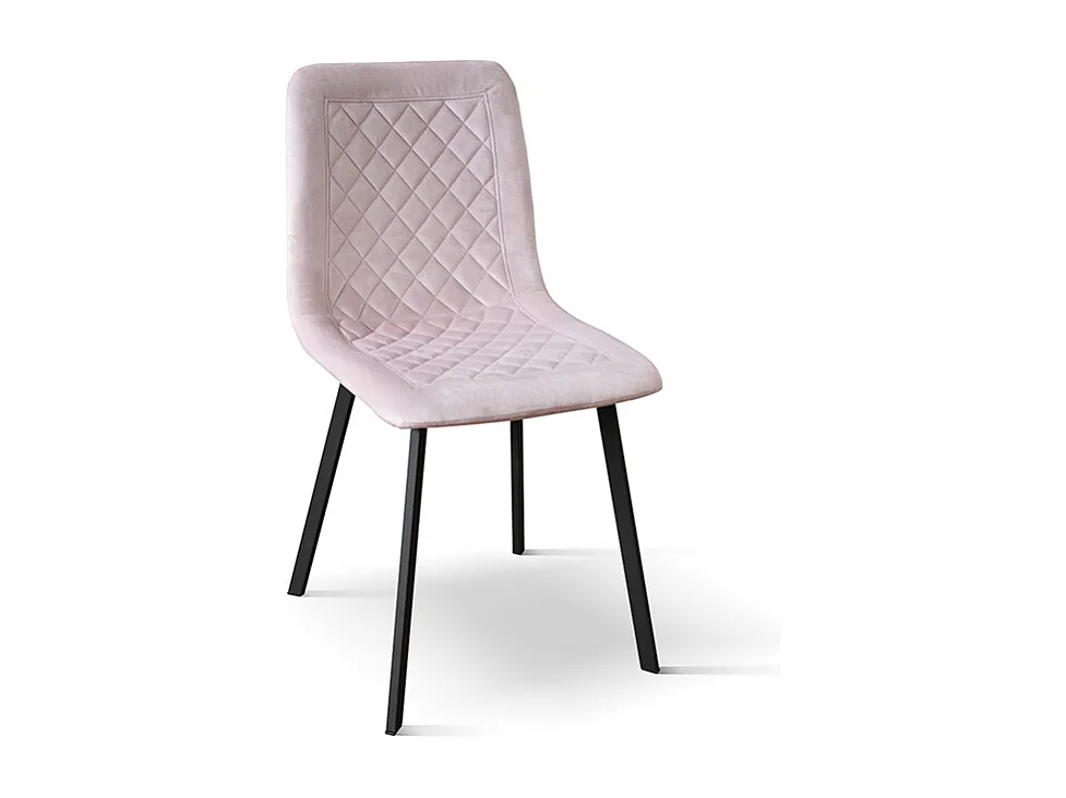 Sedia Arianna set da 4 sedie rosa in velluto e gambe in metallo