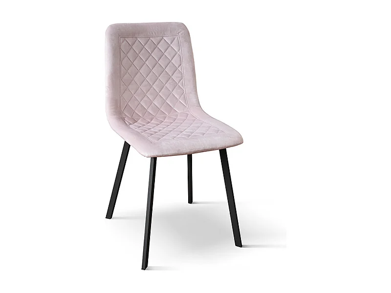 Sedia Arianna set da 4 sedie rosa in velluto e gambe in metallo