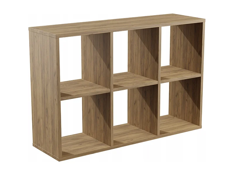 Étagère Ouverte 2x3 Cube Chêne Doré Craft Étagère Loft pour Salon