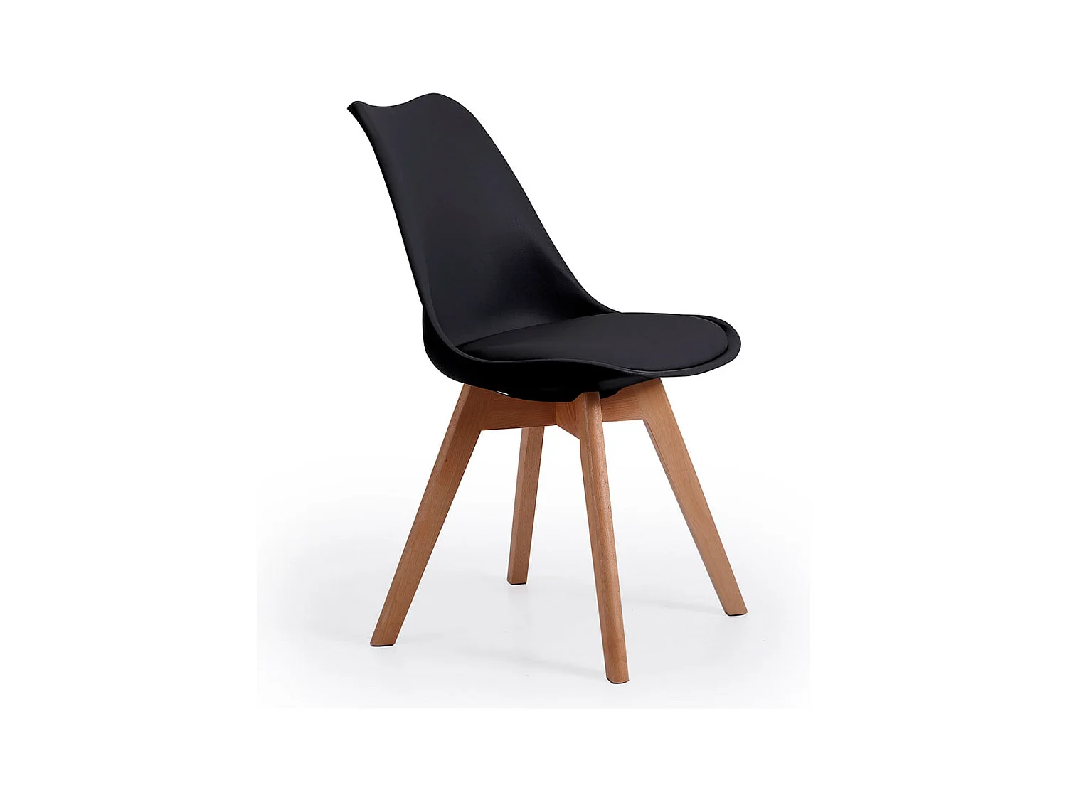 Pack de 4 sillas de comedor Bistro estilo nórdico negro Adec