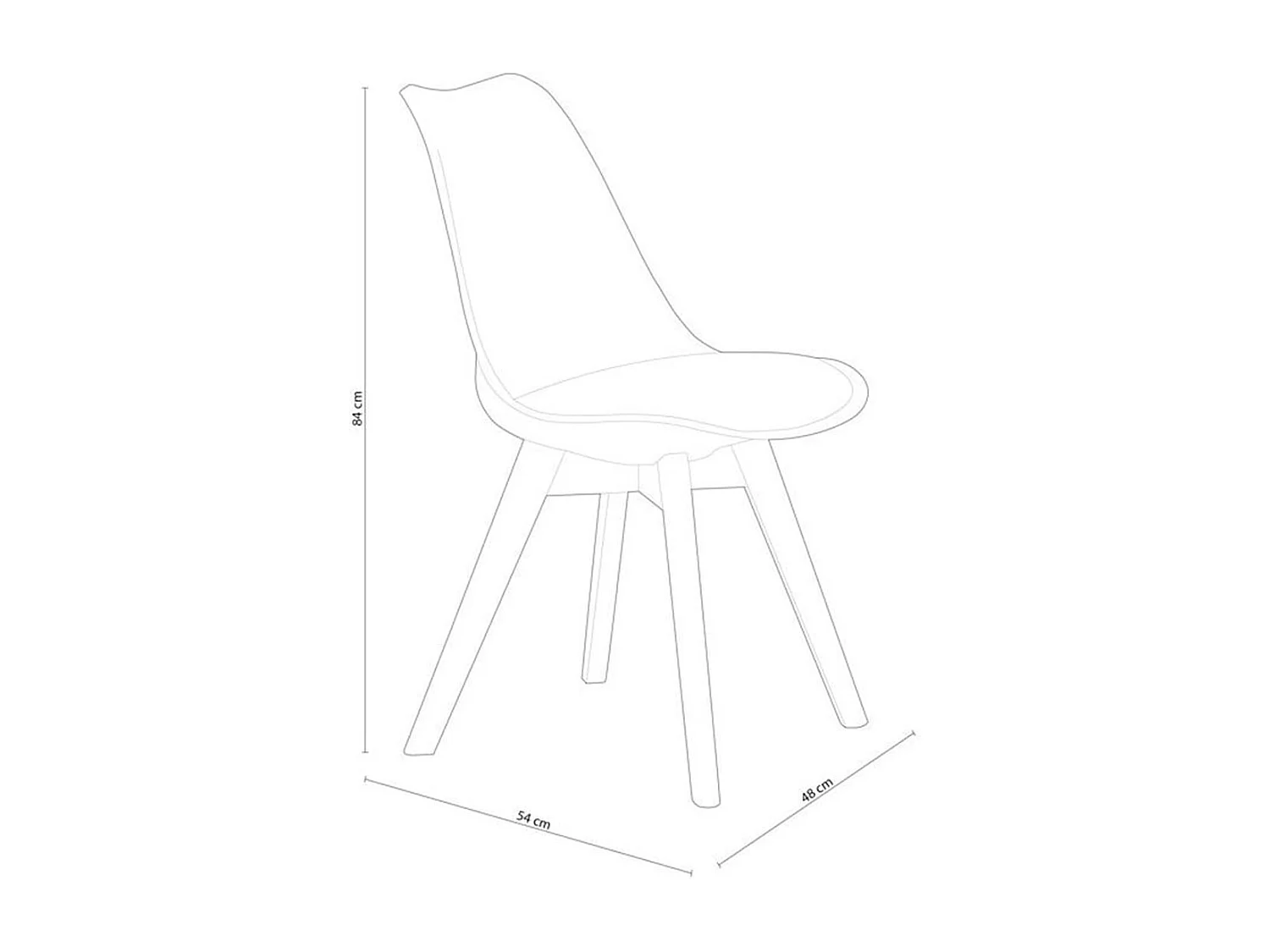 Pack de 4 sillas de comedor Bistro estilo nórdico negro Adec