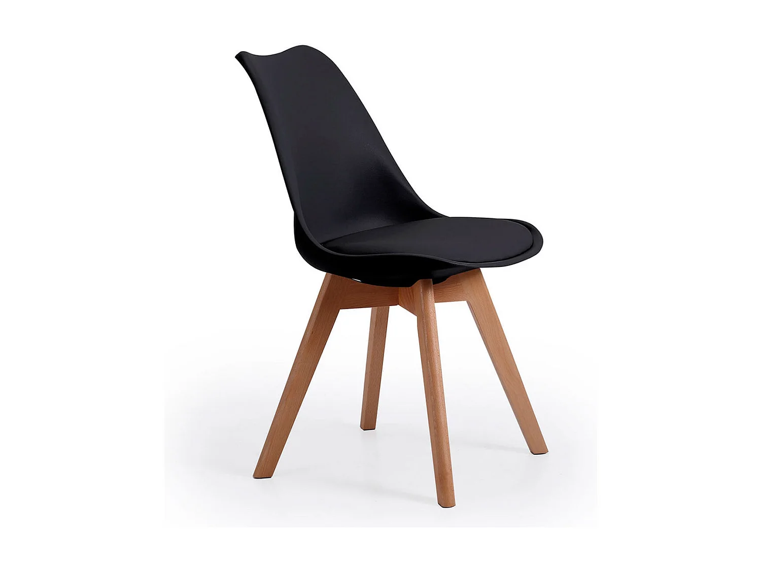 Pack de 4 sillas de comedor Bistro estilo nórdico negro Adec