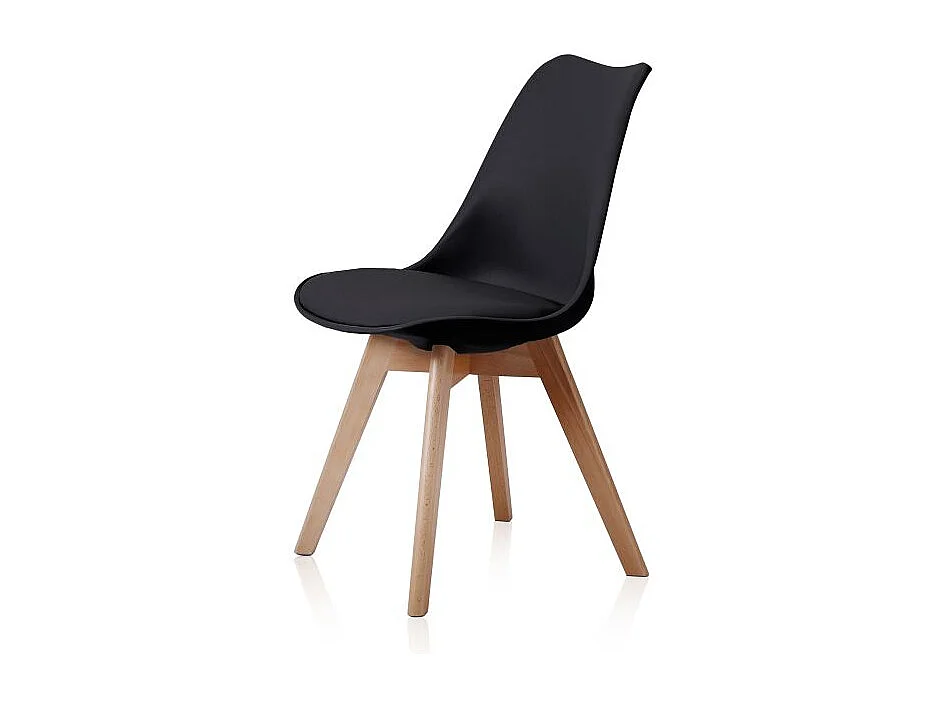 Pack de 4 sillas de comedor Bistro estilo nórdico negro Adec