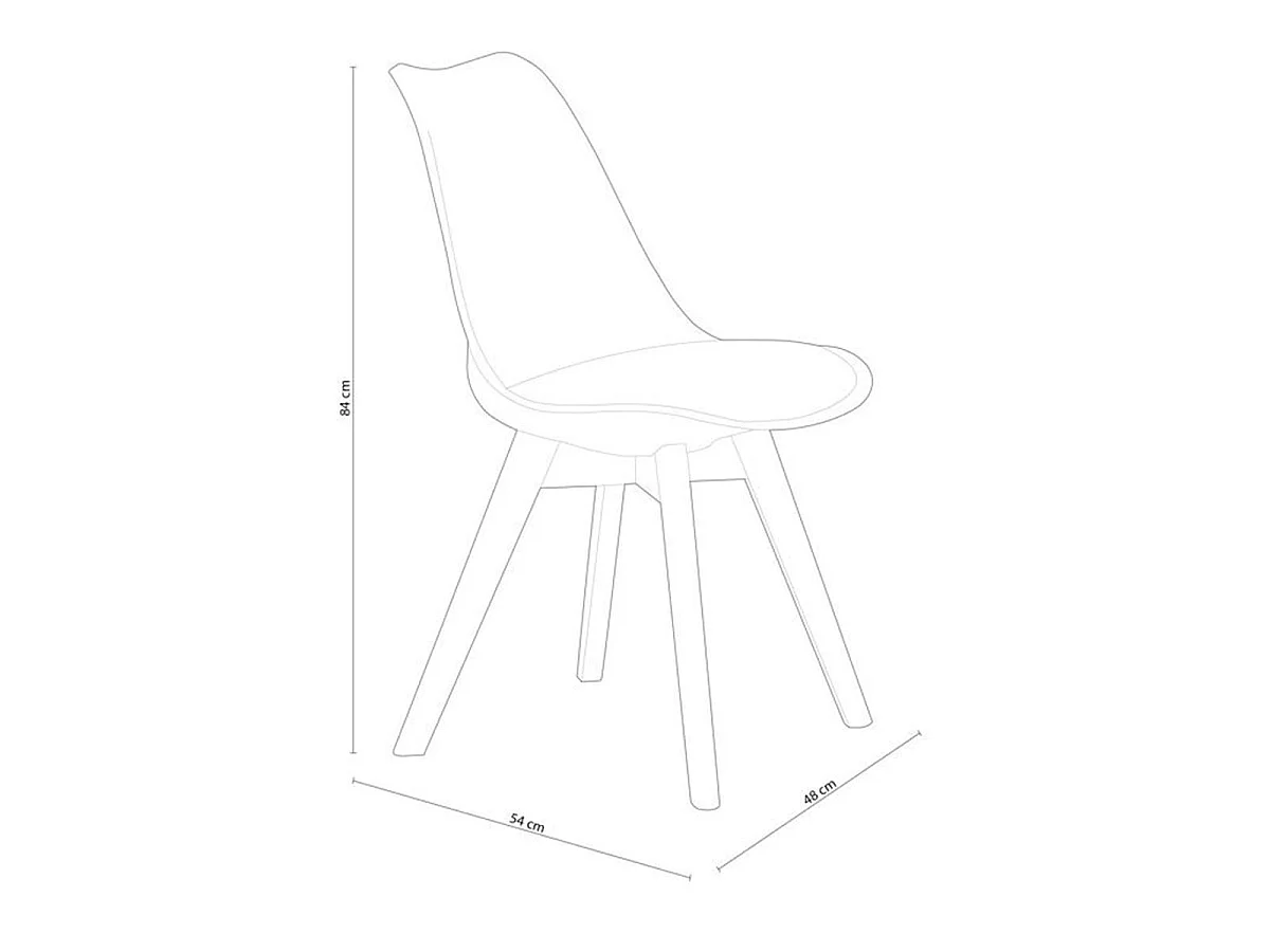 Pack de 4 sillas de comedor Bistro estilo nórdico negro Adec