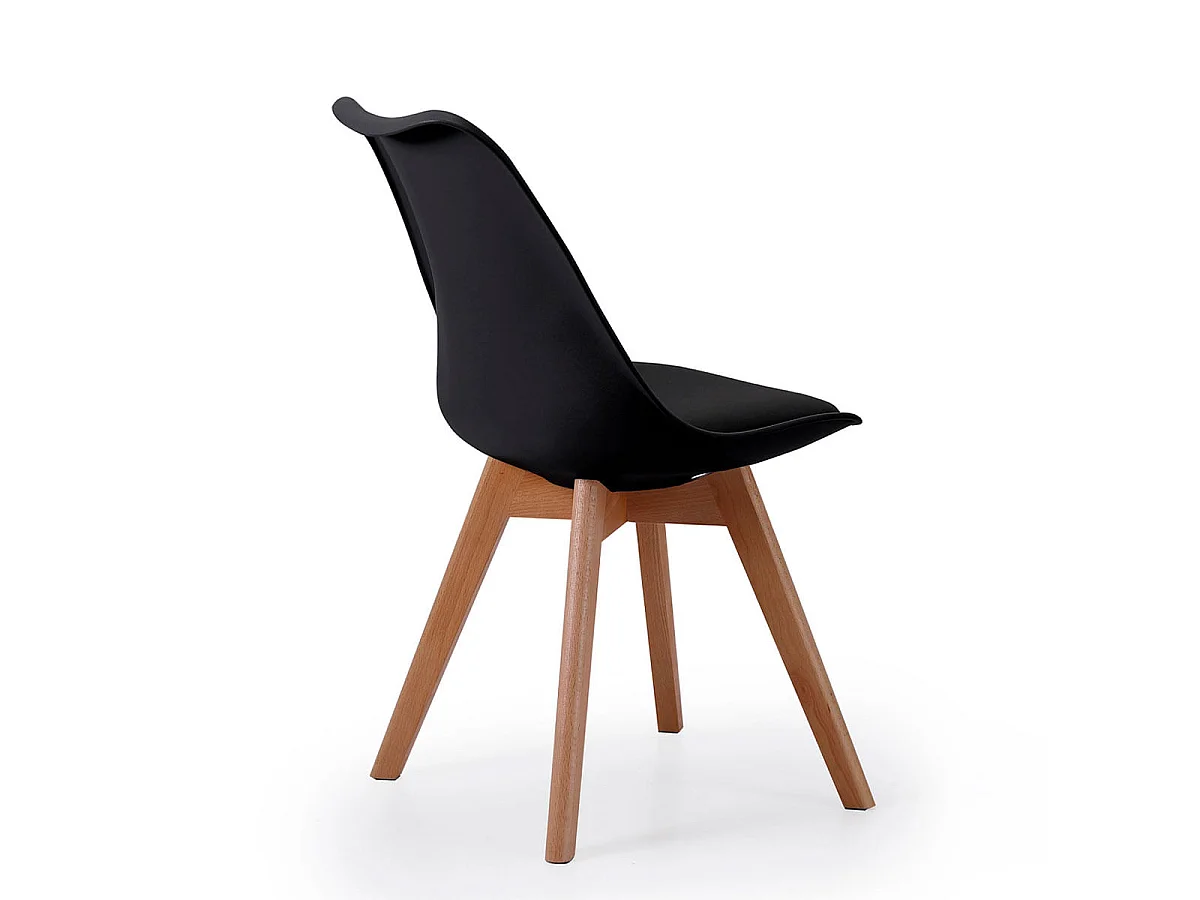 Pack de 4 sillas de comedor Bistro estilo nórdico negro Adec
