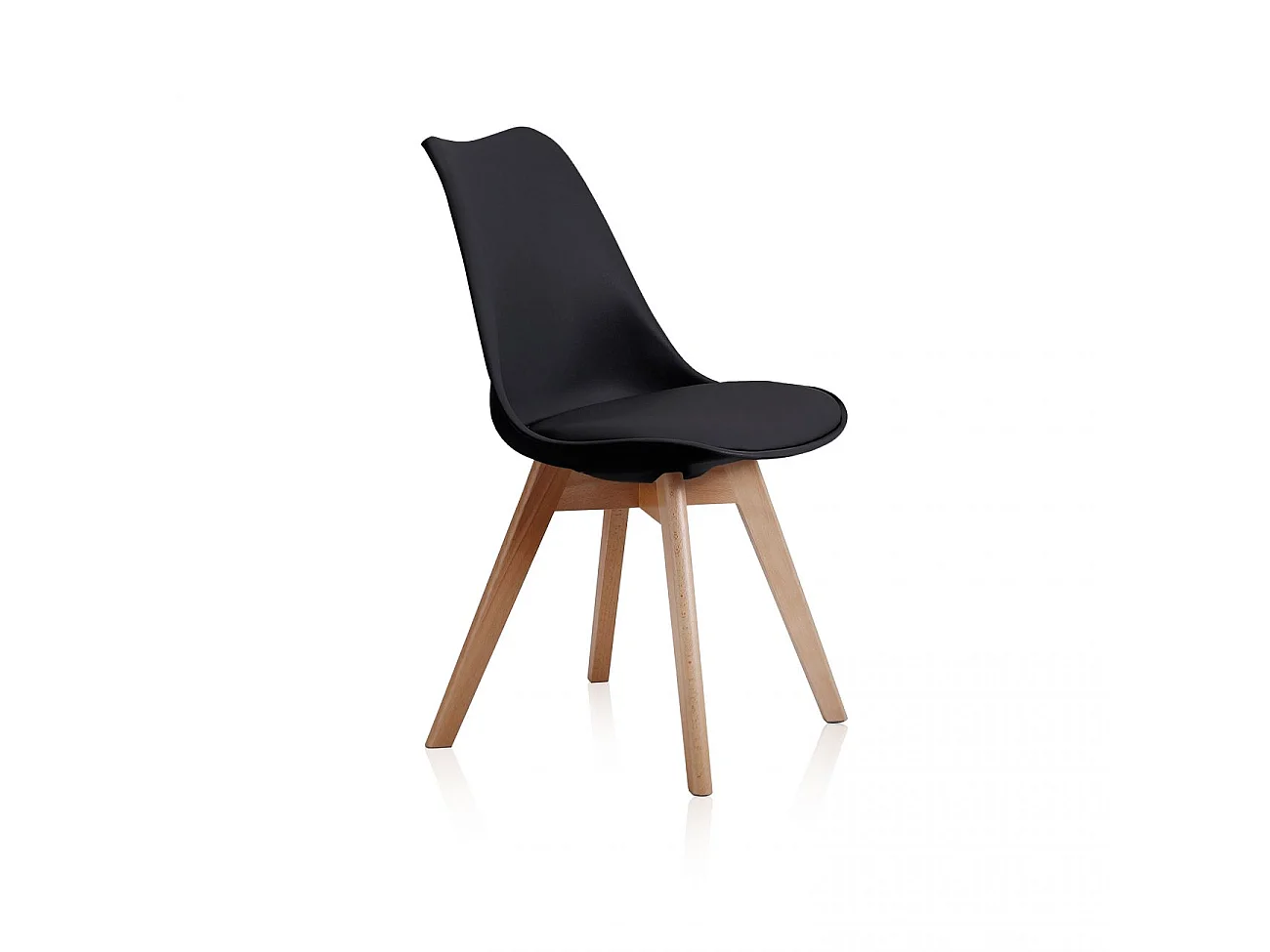 Pack de 4 sillas de comedor Bistro estilo nórdico negro Adec