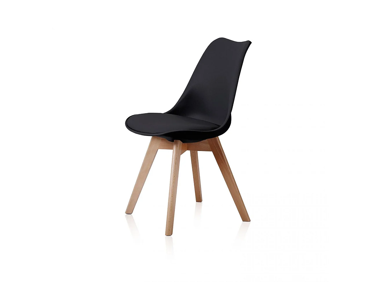Pack de 4 sillas de comedor Bistro estilo nórdico negro Adec