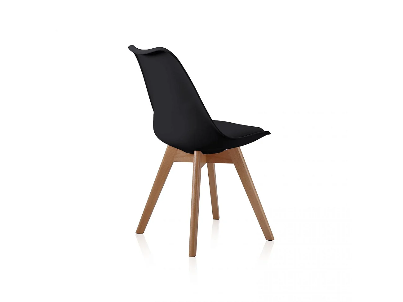 Pack de 4 sillas de comedor Bistro estilo nórdico negro Adec